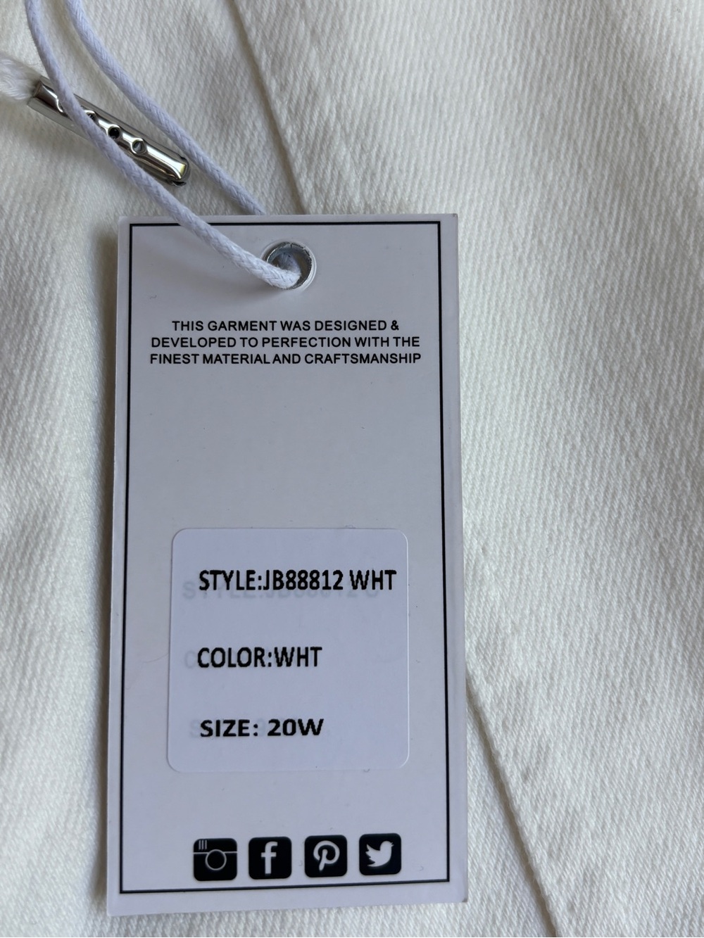 NWT Judy Blue High Rise Drawstring Jogger Jeans White Ecru Sz 20W - Picture 7 of 15